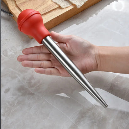 Stainless Steel Turkey Baster Cooking Turkey Chicken Oil Dropper BBQ Food Flavour Baster Syringe Tube Pump Pipe Kitchen Tools