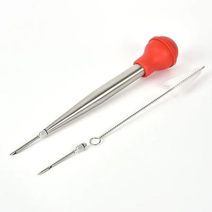 Stainless Steel Turkey Baster Cooking Turkey Chicken Oil Dropper BBQ Food Flavour Baster Syringe Tube Pump Pipe Kitchen Tools