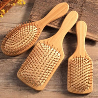 Bamboo Hair Brush, Paddle Detangling Hair Brush Wide-tooth And Tail Comb For Thick/Thin/Curly/Dry Hair