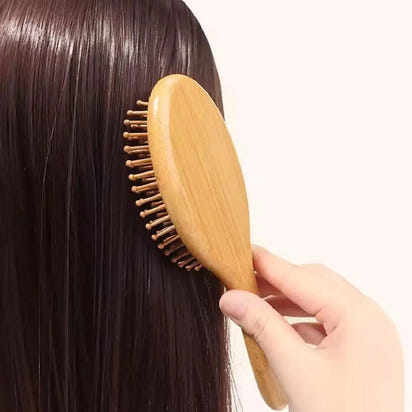 Bamboo Hair Brush, Paddle Detangling Hair Brush Wide-tooth And Tail Comb For Thick/Thin/Curly/Dry Hair