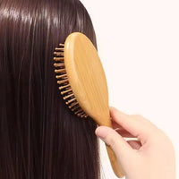 Bamboo Hair Brush, Paddle Detangling Hair Brush Wide-tooth And Tail Comb For Thick/Thin/Curly/Dry Hair
