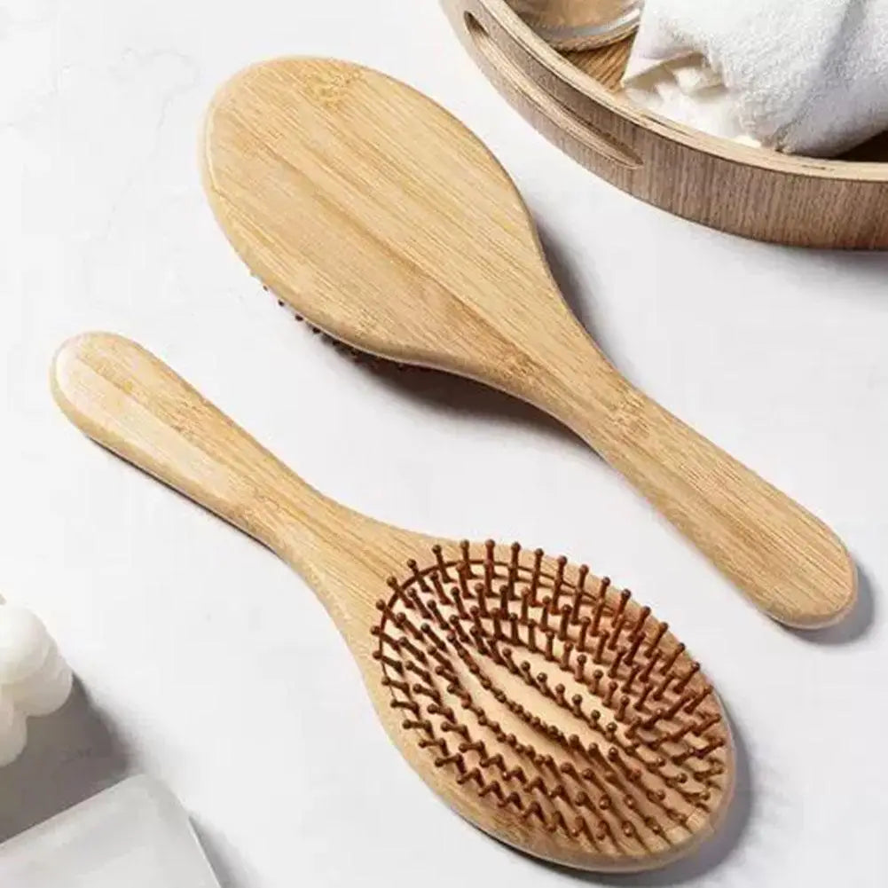 Bamboo Hair Brush, Paddle Detangling Hair Brush Wide-tooth And Tail Comb For Thick/Thin/Curly/Dry Hair