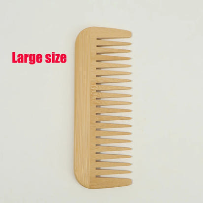 7pcs Multiple Types Natural Bamboo & Wood Handmade Combs Collection, Wide & Fine Teeth