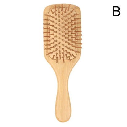 Bamboo Hair Brush, Paddle Detangling Hair Brush Wide-tooth And Tail Comb For Thick/Thin/Curly/Dry Hair
