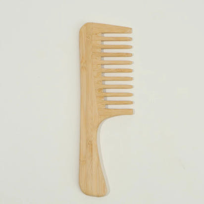 7pcs Multiple Types Natural Bamboo & Wood Handmade Combs Collection, Wide & Fine Teeth