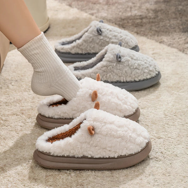 Winter Cute Slippers Women Warm Plush
